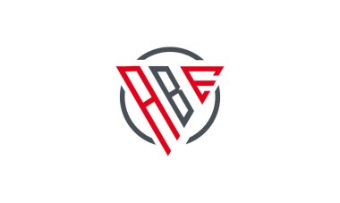 İlk harf ABE üçgeni modern logo Kırmızı ve Siyah