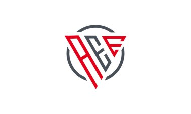 İlk harf AEE üçgeni modern logo Kırmızı ve Siyah