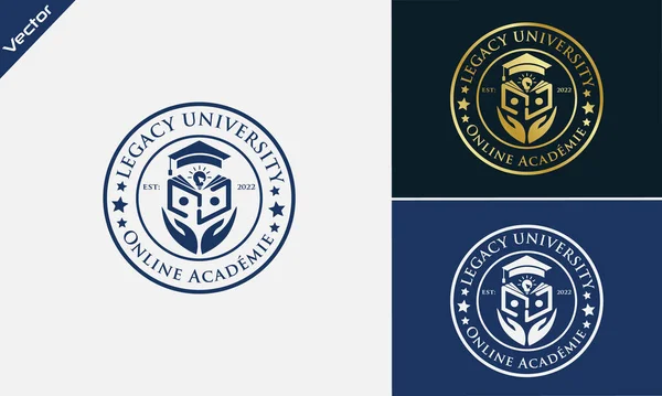 Üniversite ve akademi vektör ikonları. Eğitim logosu. Üniversite ve üniversite. öğrenme logosu