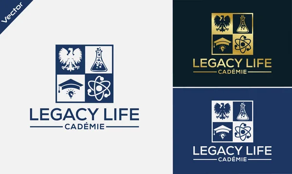 Πανεπιστήμιο Και Ακαδημία Διανυσματικά Εικονίδια Λογότυπο Εκπαίδευσης Πανεπιστήμιο Και Σχολή — Διανυσματικό Αρχείο
