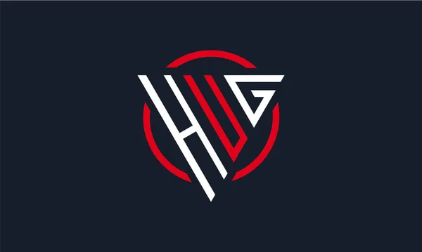 List Hug Trójkąt Nowoczesne Logo Izolowane Czarnym Tle — Wektor stockowy