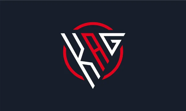 Γράμμα Kag Τρίγωνο Σύγχρονο Λογότυπο Απομονώνονται Μαύρο Φόντο — Διανυσματικό Αρχείο