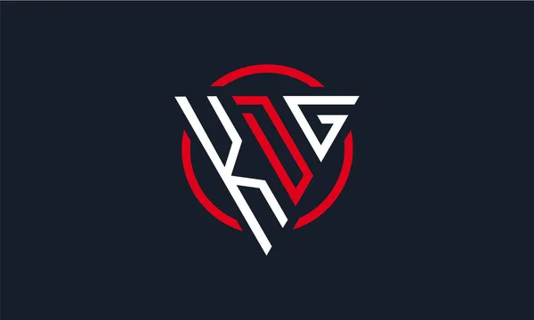 Carta Kdg Triângulo Logotipo Moderno Isolado Fundo Preto —  Vetores de Stock