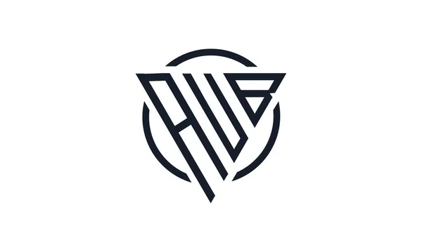 Aub Τρίγωνο Σύγχρονο Λογότυπο Απομονώνονται Λευκό Φόντο — Διανυσματικό Αρχείο
