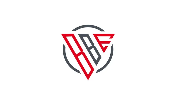 Logo Moderno Triángulo Bbe Color Gris Rojo Aislado Sobre Fondo — Vector de stock