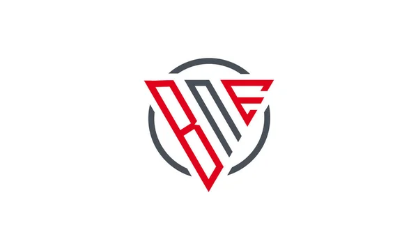 Logo Moderno Triángulo Bne Color Gris Rojo Aislado Sobre Fondo — Vector de stock