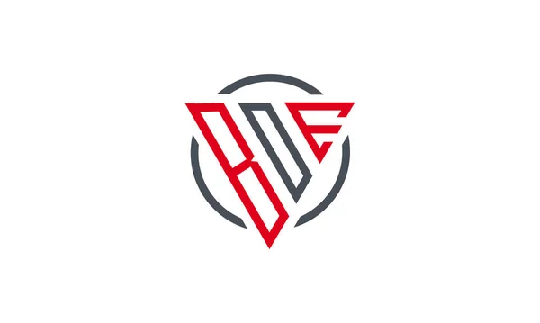 Boe Triangolo Logo Moderno Rosso Colore Grigio Isolato Sfondo Bianco — Vettoriale Stock