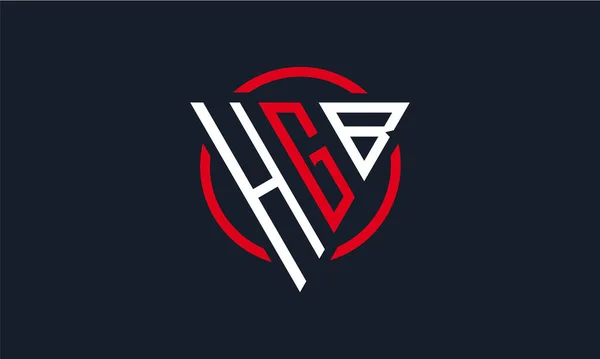 Hgb Τρίγωνο Μοντέρνο Λογότυπο Κόκκινο Και Λευκό Χρώμα Σκούρο Φόντο — Διανυσματικό Αρχείο
