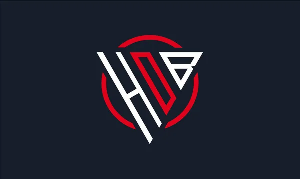 Hob Triangle Modern Logo Red White Color Dark Background — Stock Vector
