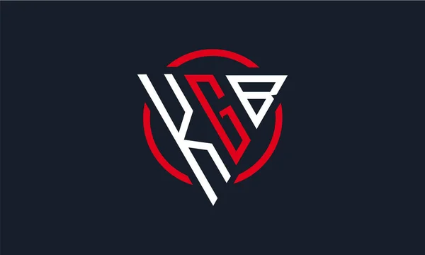 Kgb Driehoek Modern Logo Rode Witte Kleur Donkere Achtergrond — Stockvector