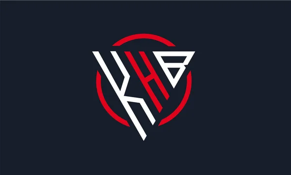 Треугольник Khb Современный Логотип Красно Белый Цвет Темный Фон — стоковый вектор