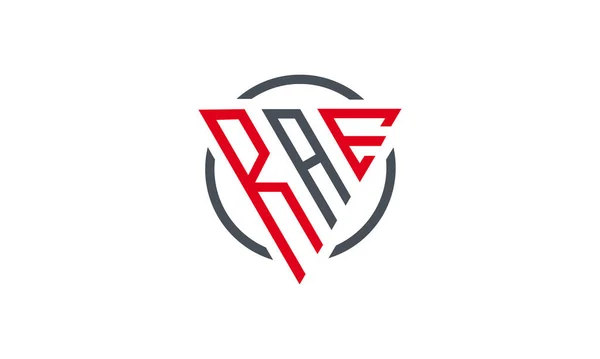 Rae Üçgeni Modern Logo Beyaz Zemin Üzerinde Kırmızı Siyah Renk — Stok Vektör