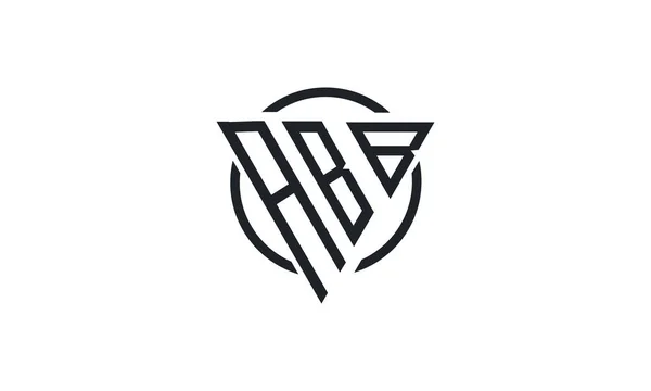 Letra Inicial Abb Triángulo Monograma Moderno Logo Rojo Negro — Vector de stock