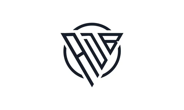 Eerste Letter Adb Driehoek Monogram Modern Logo Rood Zwart — Stockvector