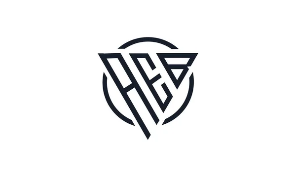 Początkowa Litera Trójkąt Aeb Monogram Nowoczesne Logo Czerwony Czarny — Wektor stockowy