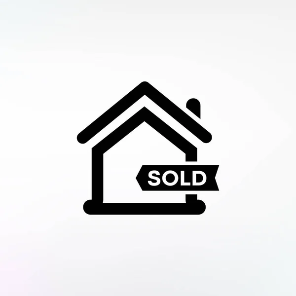 Dům Domů Prodej Nápis Ikona — Stockový vektor