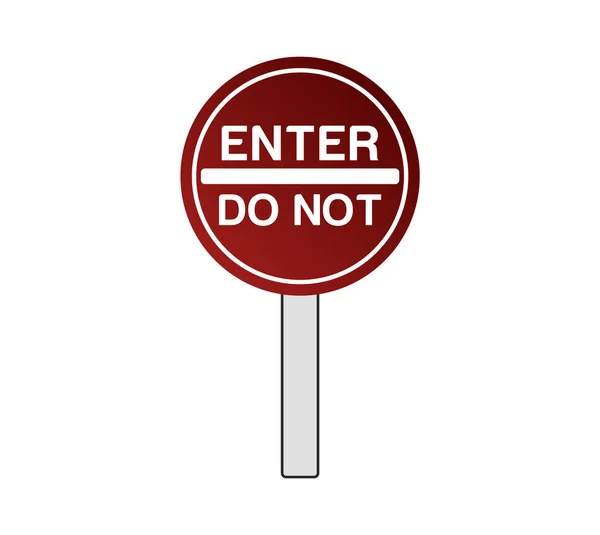 Дорожный Знак Входить Предупреждение — стоковый вектор