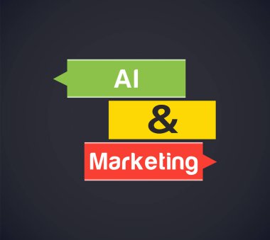 Yapay zeka pazarlama sembolü. İş yapay zeka pazarlama kavramı