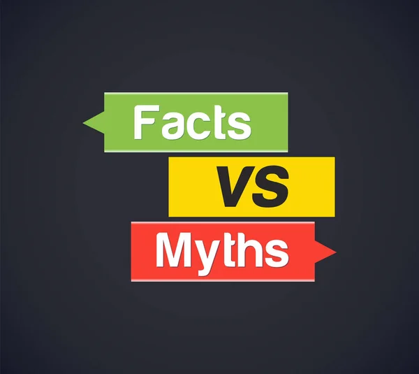 Simbolo Myths Del Fatto Concetto Myths Business Fact — Vettoriale Stock