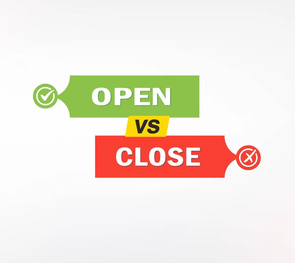 Open Close Symbol Business Open Close Concept — Stock Vector