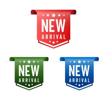 Yeni gelen etiketi. vektör şablonu 