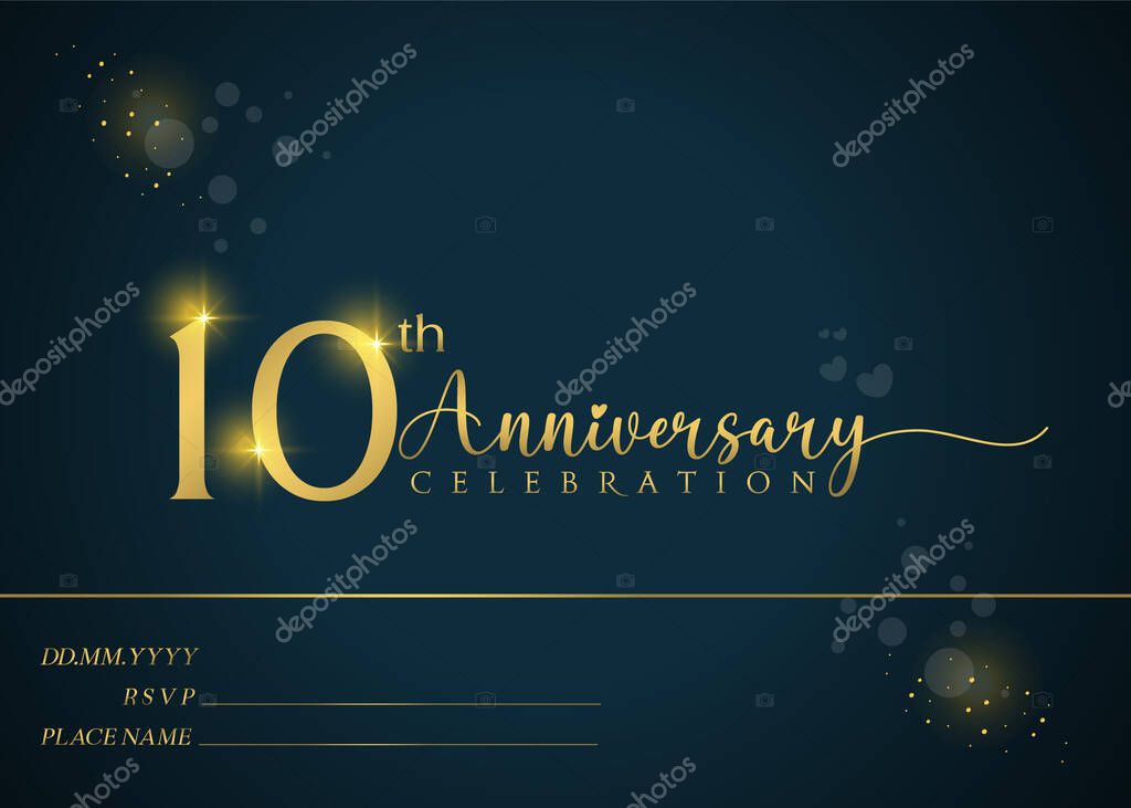 10th year anniversary celebration. Anniversary logo