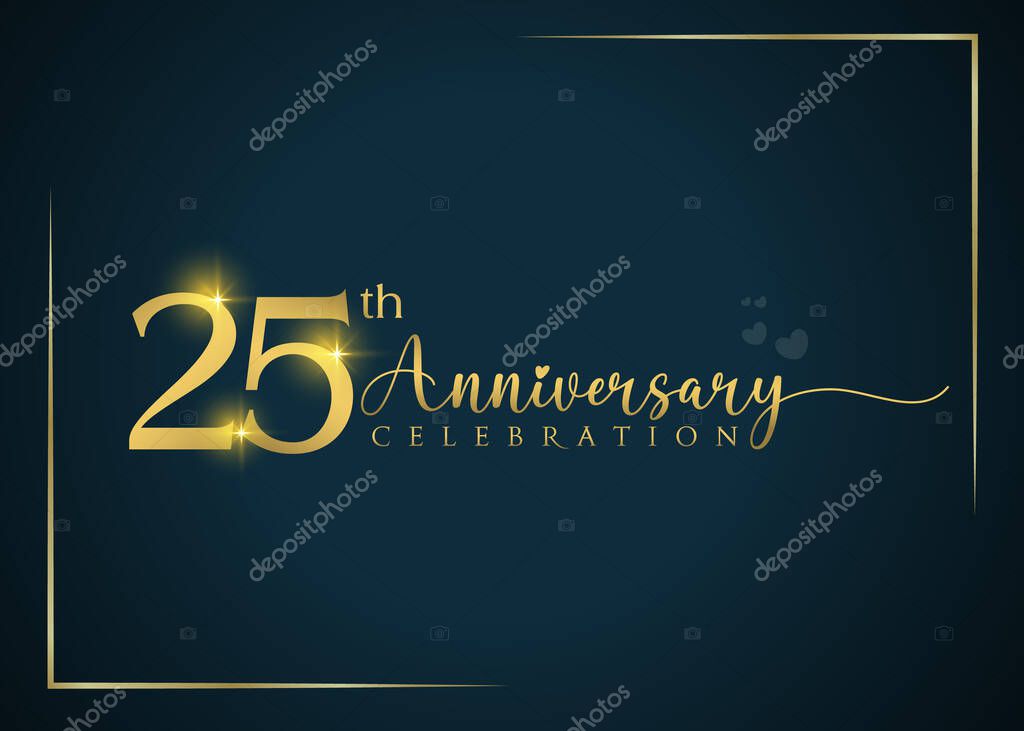 25th year anniversary celebration. Anniversary logo