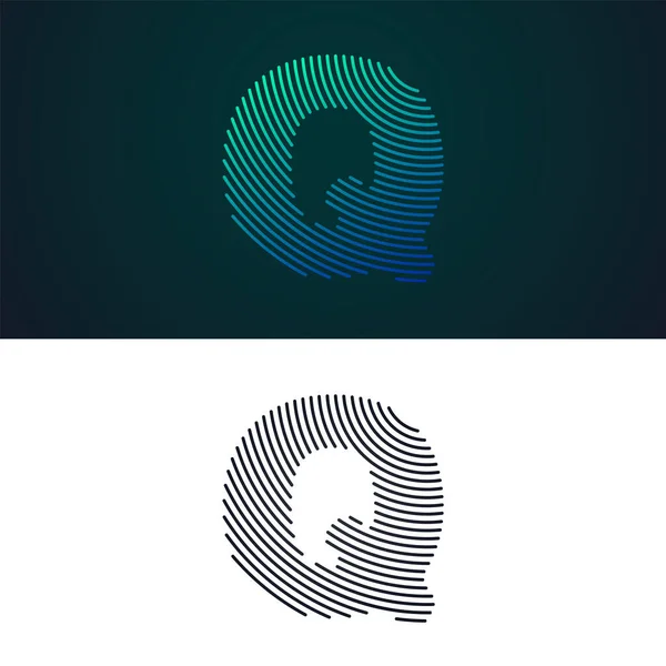 Letter Fingerprint Logo — Stock Vector