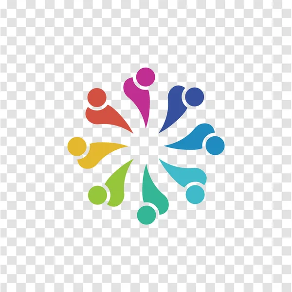 Logotipo Humano Comunidade Global Isolado Fundos Grade Transparentes — Vetor de Stock