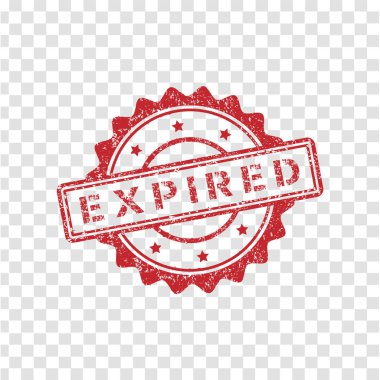 Şeffaf şebeke arka planında grunge biçimli süresi geçmiş lastik damga