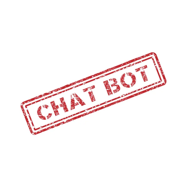 Chat Bot Gummistempel Mit Grunge Stil Auf Transparentem Gitterhintergrund — Stockvektor
