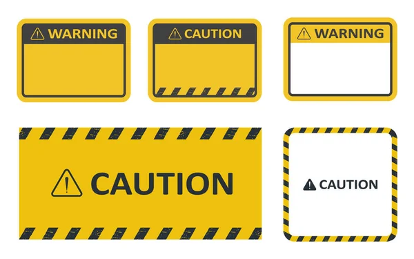 Warning Sign Blank Warning Caution Tape Black Yellow Line Striped — Stock Vector