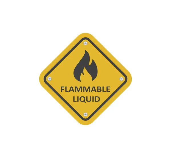 Brennbare Flüssigkeit Gefahrzeichen Aufkleber Etikett Auf Weißem Hintergrund — Stockvektor