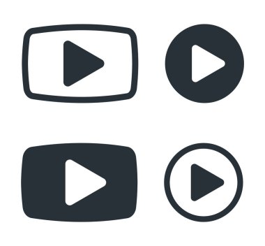 Beyaz arkaplanda izole edilmiş düğme simgelerini oynat