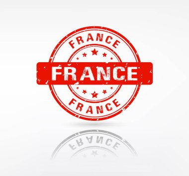 Fransa damgası. Rüşvet beyaz arka planda lastik damga grunge