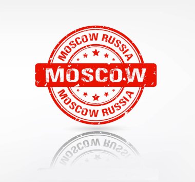 MOSCOW Rusya damgası. Rüşvet beyaz arka planda lastik damga grunge