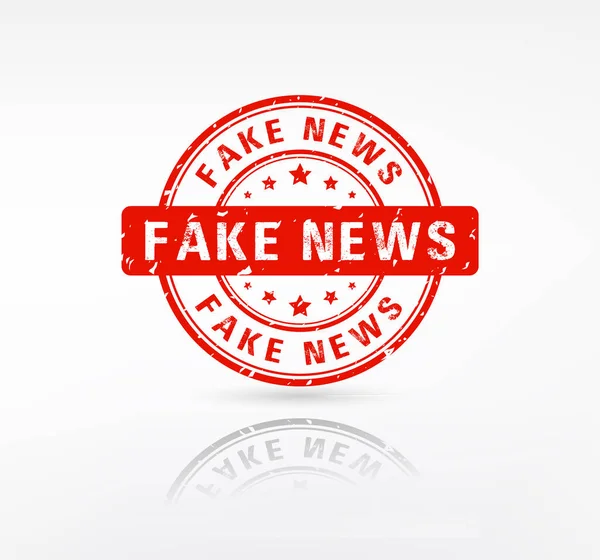 Ψεύτικη Σφραγίδα Ειδήσεων Fake News Grunge Καουτσούκ Σφραγίδα Λευκό Φόντο — Διανυσματικό Αρχείο
