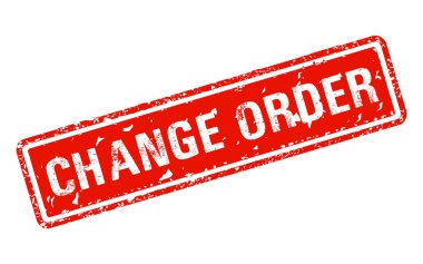 Sipariş damgasını değiştir. Kırmızı dikdörtgen grunge damga vektörü 