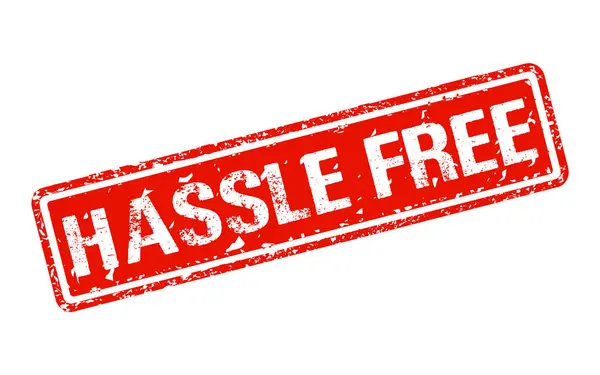 Hassle Free Stamp Вектор Гранжа Красного Прямоугольника — стоковый вектор
