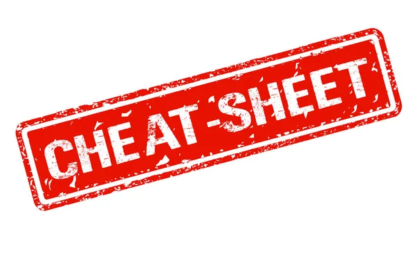 Razítko Cheat Sheet Vektor Razítka Červeného Obdélníku — Stockový vektor