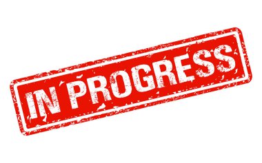 Progres puluyla. Kırmızı dikdörtgen grunge damga vektörü 
