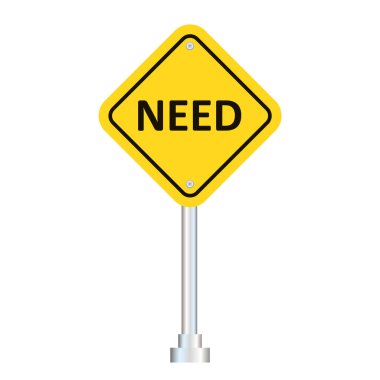 Beyaz arkaplanda sarı taşıma güzergahı tabelası izole edildi