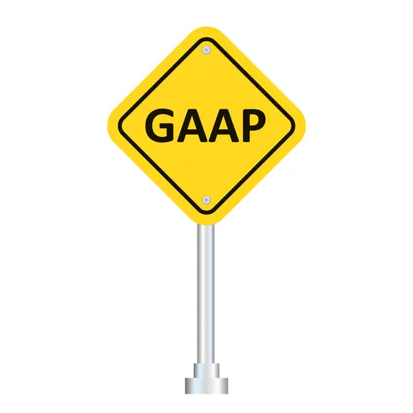 白色背景下孤立的黄色交通Gaap路标 — 图库矢量图片