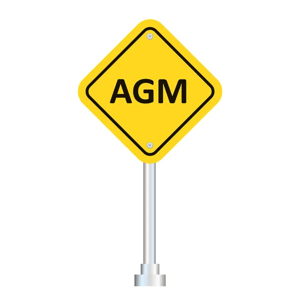 Yellow Transportation Agm Road Sign Isolated Violet Sky Background — Stock Vector