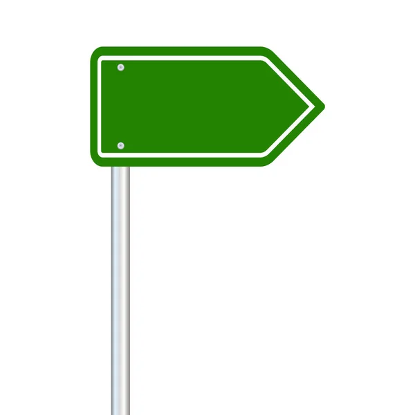 Road Information Arrow Sign Blank Green Street Sign Highway Road — Stock Vector