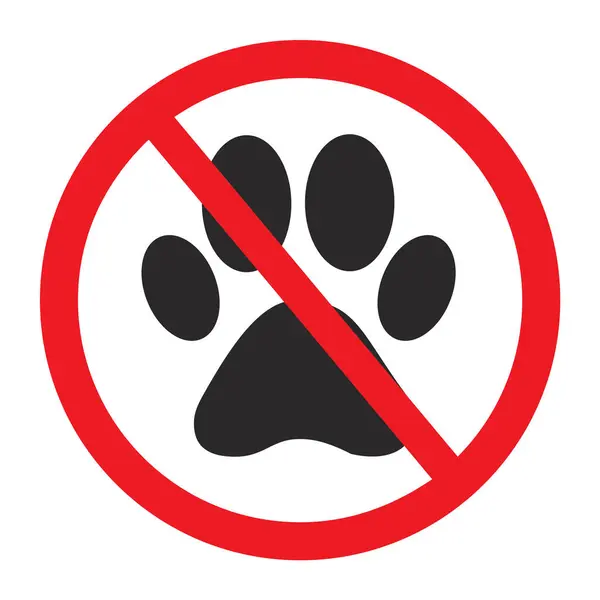 stock vector forbidden animal footprint sign white background