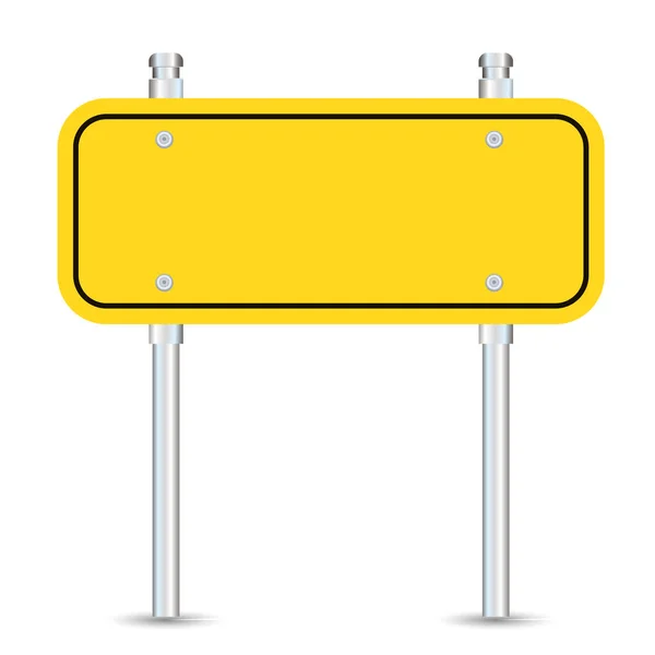 Blank Yellow Traffic Road Sign Vector Illustration — Stock Vector