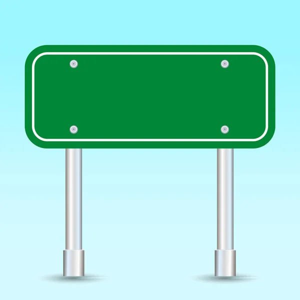 Straßenschild Leeres Grünes Autobahnschild — Stockvektor