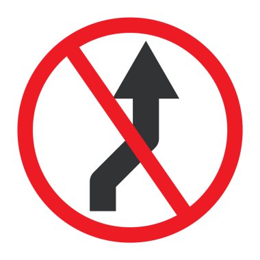 Beyaz arkaplanda şerit değiştirme işareti yok