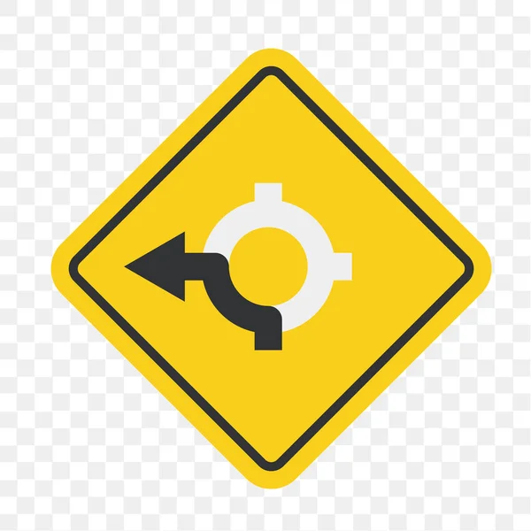 Попереджувальний Знак Лівої Кривої Знак Руху Знак Руху Дорожні Роботи — стоковий вектор